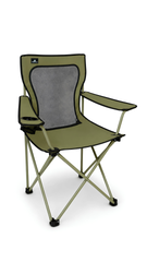 Foldable Mesh Quad Camping Chair with Cup Holder | Heavy-Duty Portable Outdoor Chair