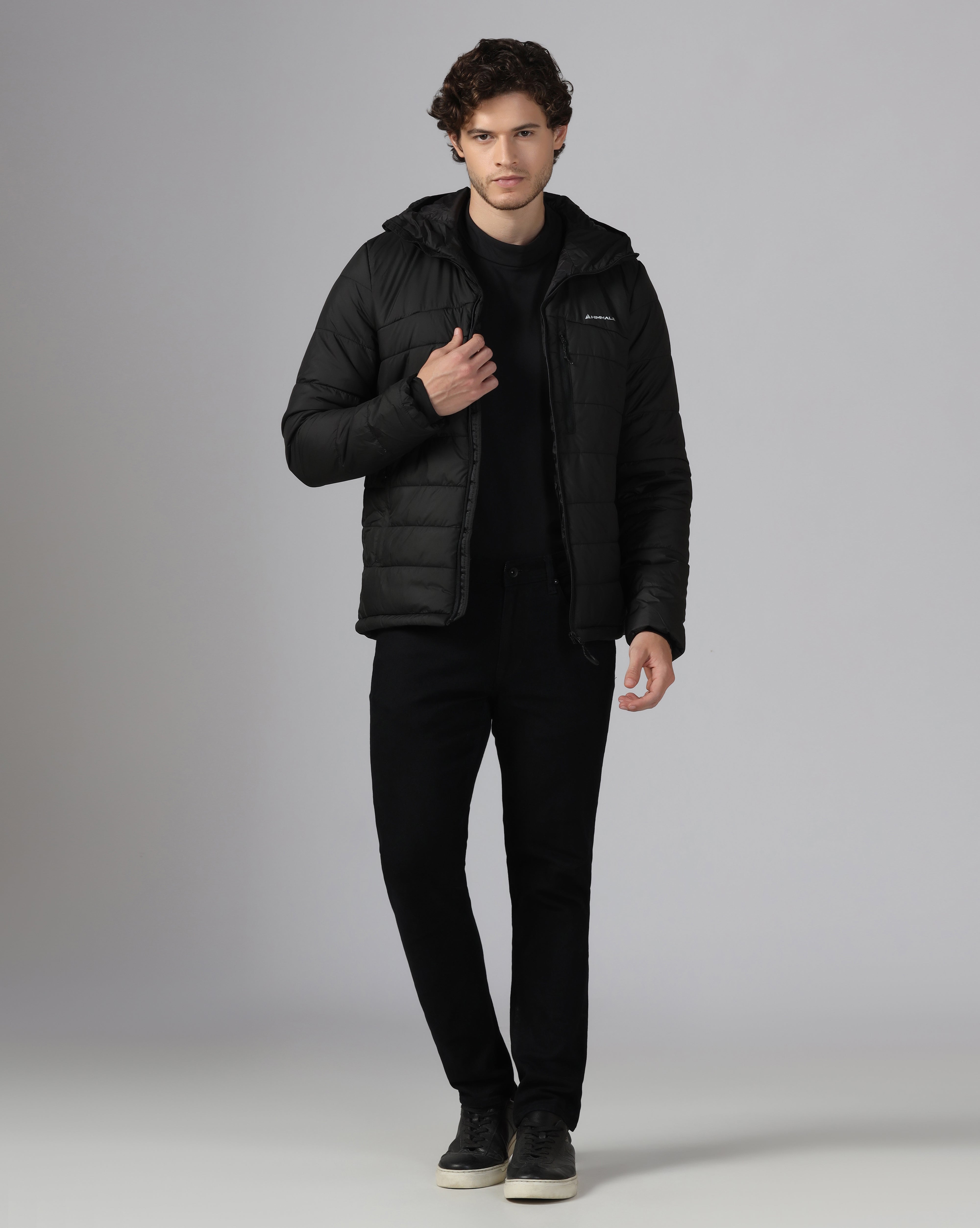 MENS STRYDE PUFFER HOODY JACKET Black