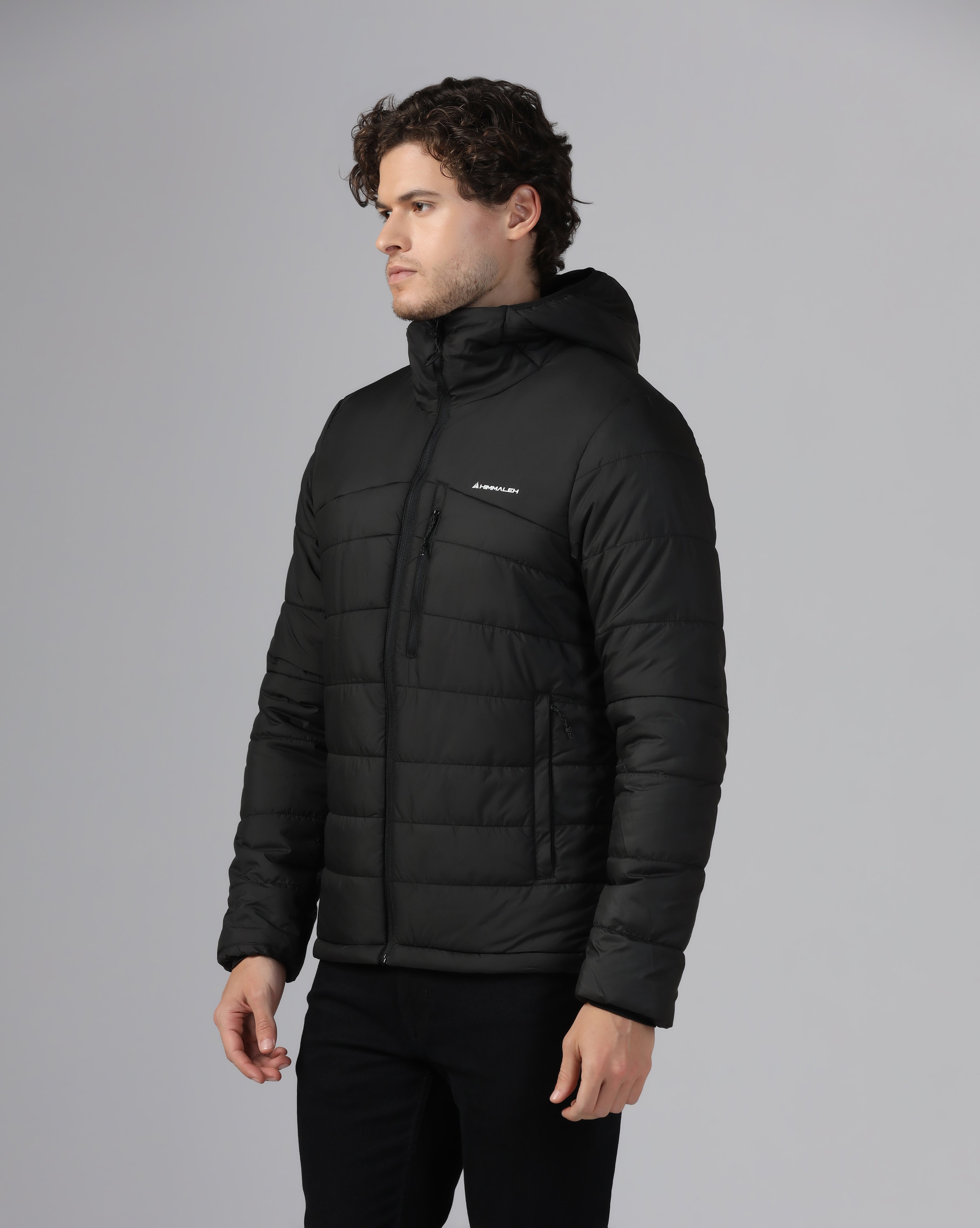 MENS STRYDE PUFFER HOODY JACKET Black