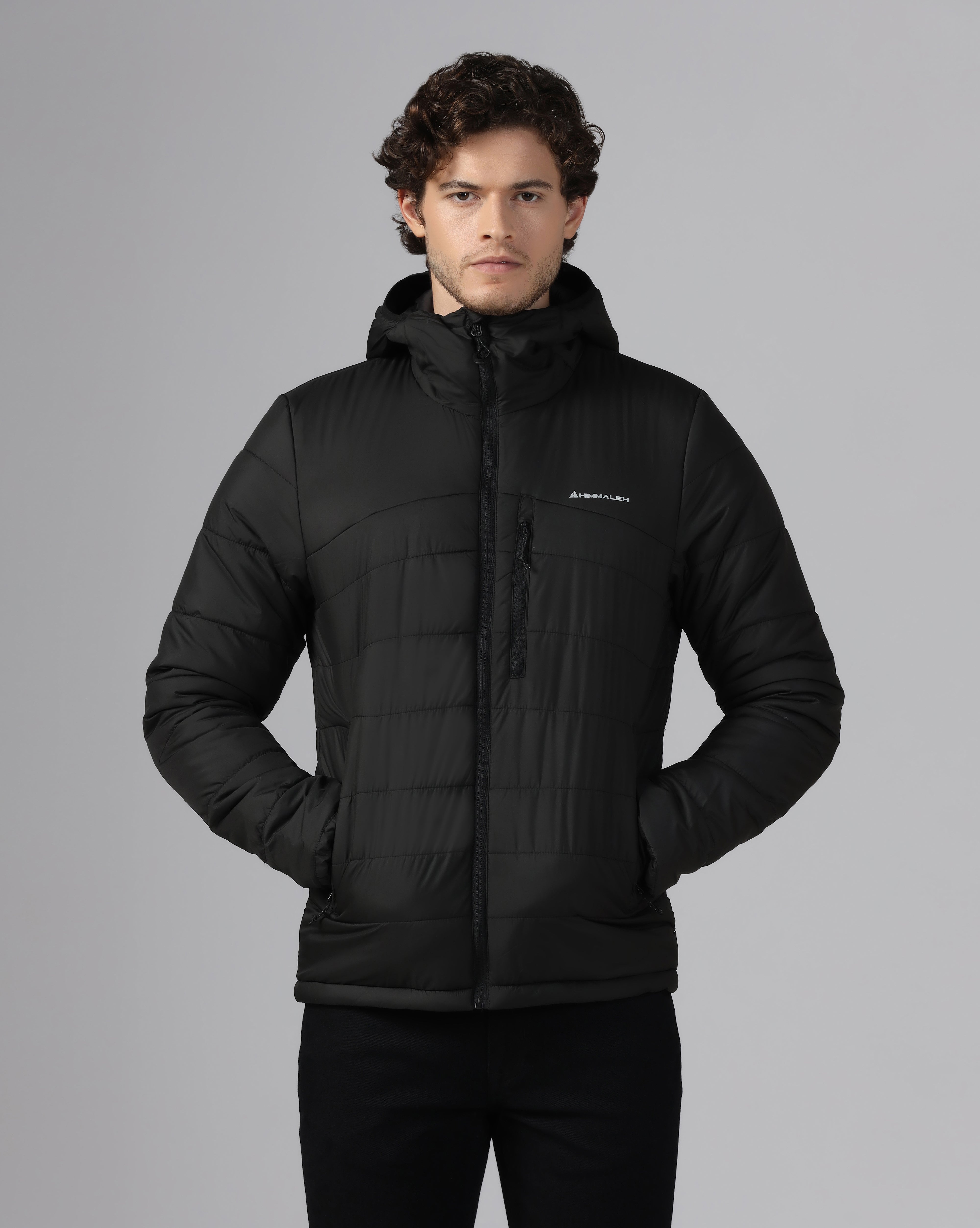 MENS STRYDE PUFFER HOODY JACKET Black