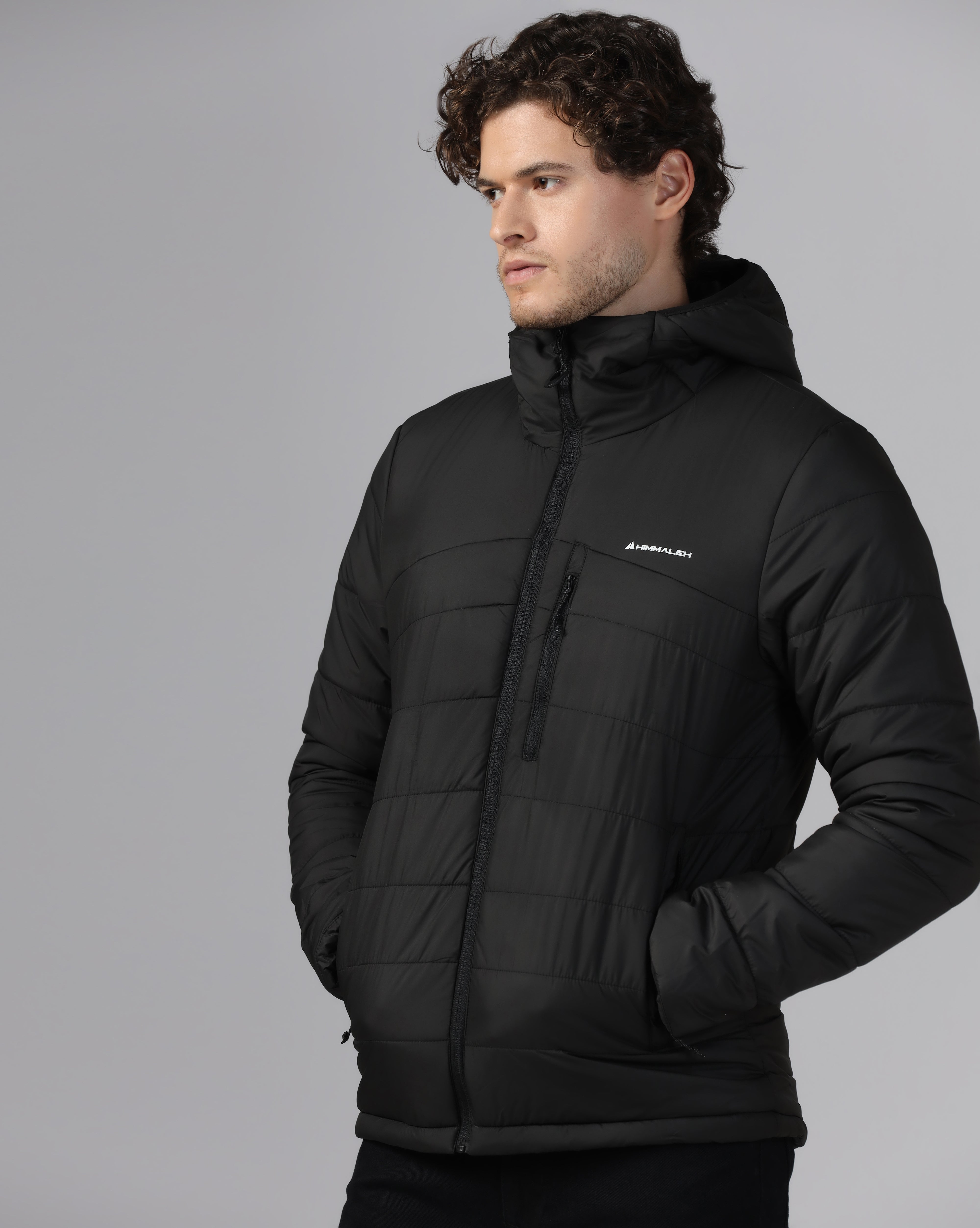 MENS STRYDE PUFFER HOODY JACKET Black