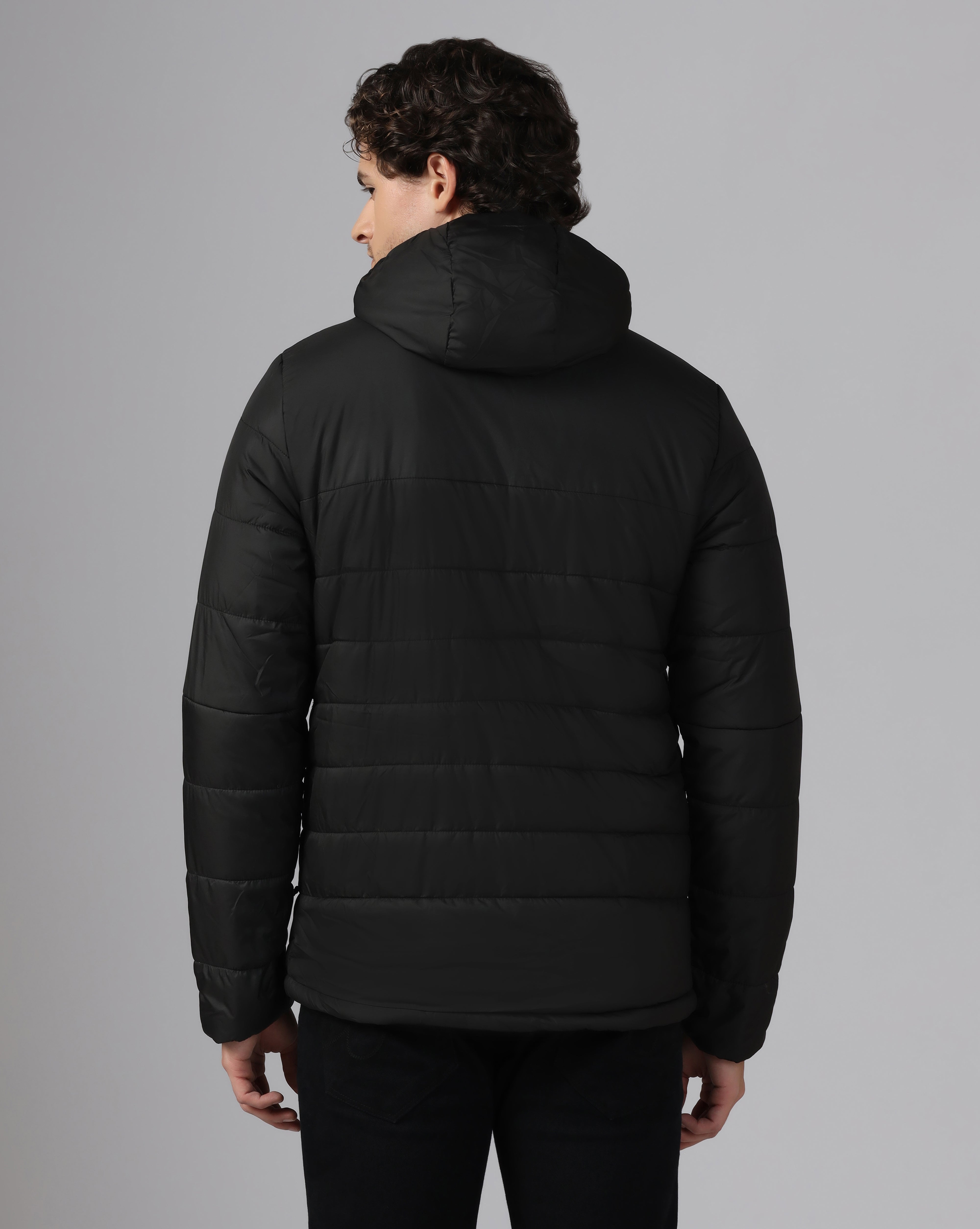 MENS STRYDE PUFFER HOODY JACKET Black