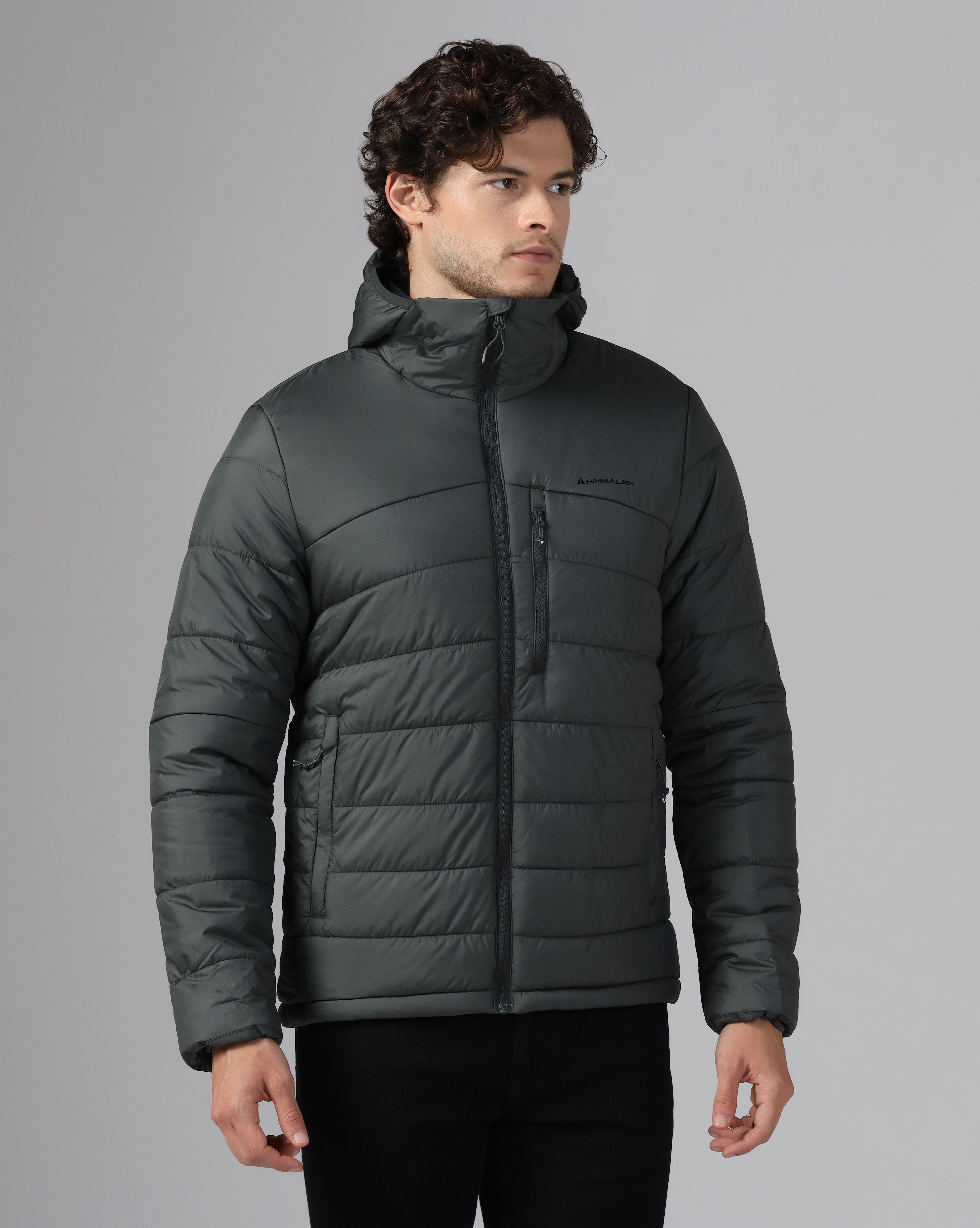 MENS STRYDE PUFFER HOODY JACKET Grey
