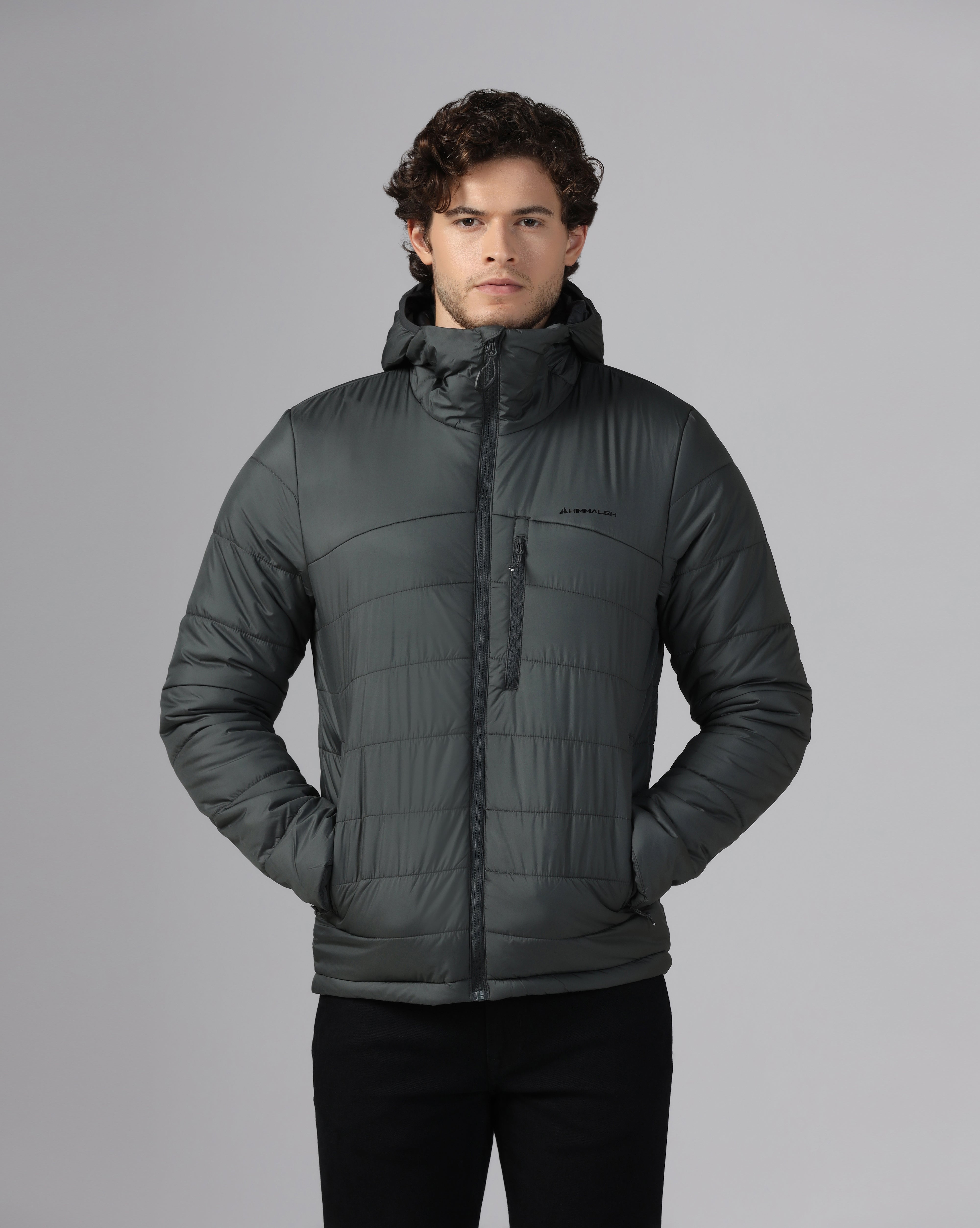MENS STRYDE PUFFER HOODY JACKET Grey
