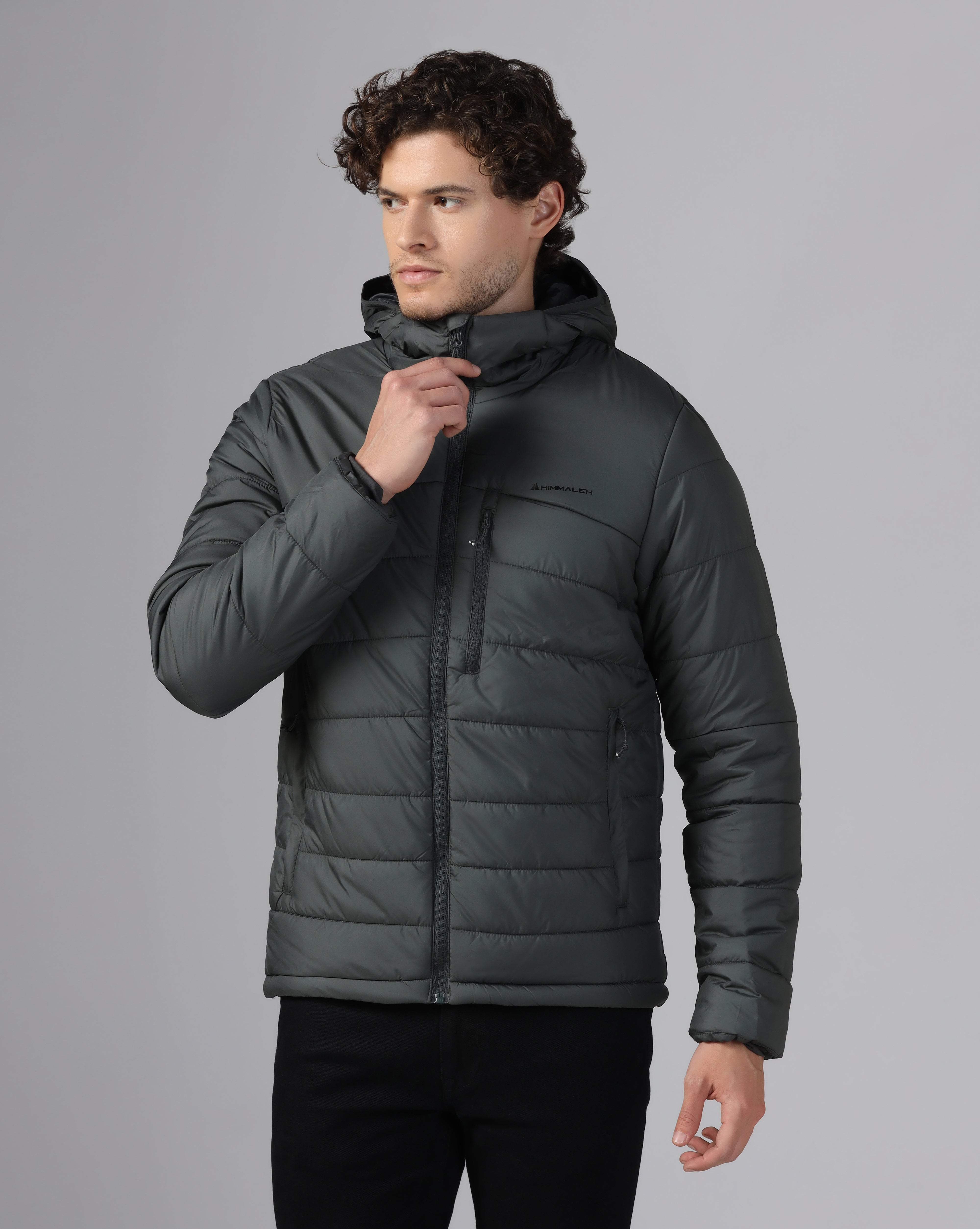 MENS STRYDE PUFFER HOODY JACKET Grey