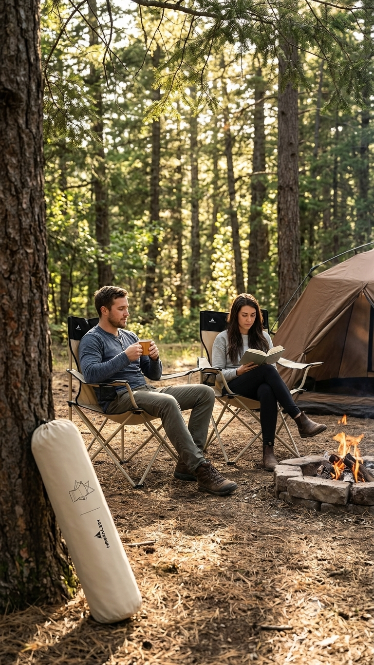 Foldable Quad Camping Chair with Cup Holder | Heavy-Duty Portable Outdoor Chair